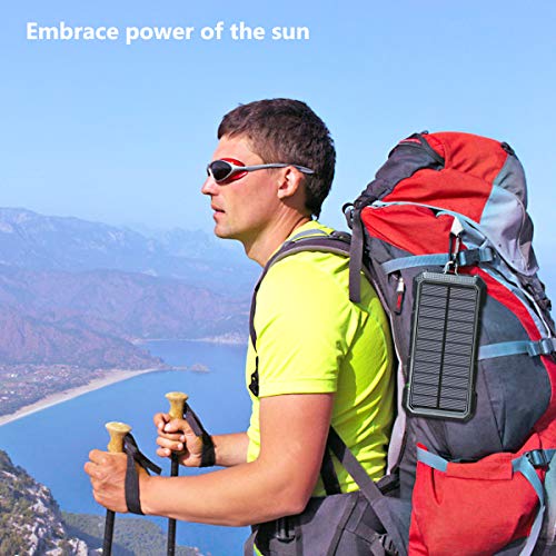 Hiluckey Solar Charger 26800mAh Power Bank PD 18W Portable Charger with USB C Port External Battery with LED Flashlight for Smartphones, Tablets, Laptops and More - Thumbnail 6