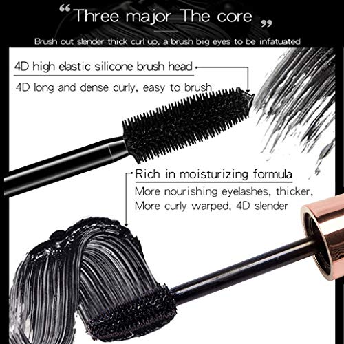 Scofieldly Black Waterproof Makeup Eyelash Long Curling Mascara Eye Lashes Extension Black Thick Mascara Slim Eyelash (Multicolor)