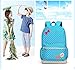 Moonwind Polka Dots Bow 3pcs Kids Book Bag School Backpack Handbag Purse Set for Girls Teen (Blue)