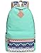 Leaper Casual Canvas Backpack School Bags Travel Bag Laptop Bag Water Blue-Deer