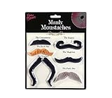 Fake Mustache by Grilong Novelty and Toy, Pack of 6 Premium Mustaches