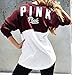 HANA+DORA Women Mix Color Long Sleeves Letters Printed Sweatshirts Red M