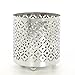 Hosley Metal Jar Candle Sleeves/Holders - Your Choice of Colors and Designs (Silver - Geometric)