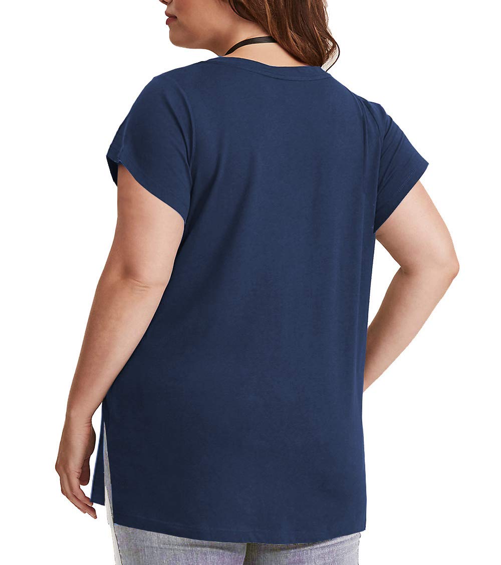 Casual Loose T-Shirts for Women Short Sleeve Summer Plus Size Tops