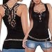 Usstore For Women Top Vest Bandage Tank Lace Halter Sleeveless Camisole (M)