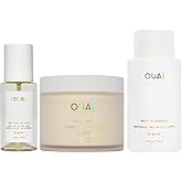 OUAI St. Barts Body Bundle - Includes Hair & Body Mist (3.3 Oz) for Head-to-Toe Fragrance, Hydrating Body Cream (7.5 Oz) and Body Cleanser (10 Oz) - 3 Piece Bundle