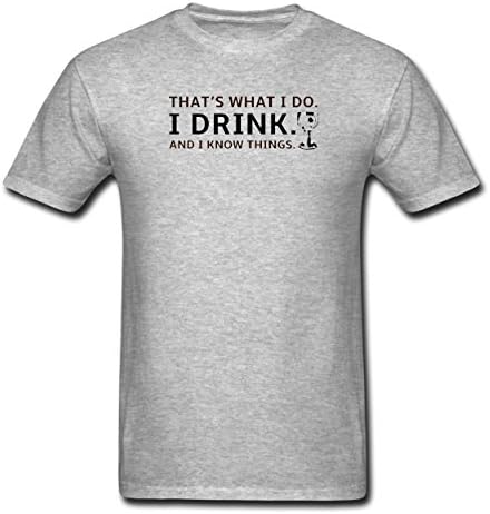 Tracy Men's I Drink &amp; I Know Things Grey Cotton T-Shirt(XXXL)