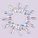 Hicarer AB Acrylic Teardrop Clear Gems Sew On Rhinestones Flatback Artificial Crystal Buttons for Clothing Dress Decorations, 100 Pieces