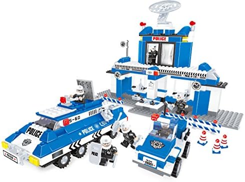 Ausini City Police Head Quarters with Demonstrator Riot Police 567pc Building Blocks Educational Set โ Best Gift for Boys and Girls