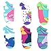 Trolls Girls Teen Womens 6 pack Socks (6-8 (Shoe: 10.5-4), Trolls Neon)