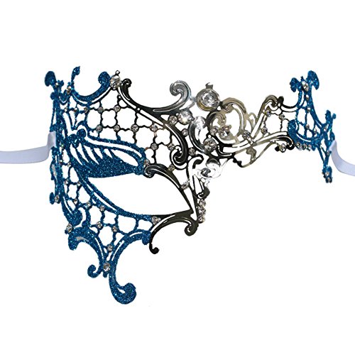 ACTLATI Prom Party Fancy Dress Ball Metal Filigree Venetian Masquerade Masked Ball with Face Eye Mask