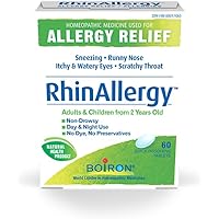 Boiron RhinAllergy for Relief from Allergy Symptoms of Sneezing, Runny Nose, and Itchy Eyes or Throat- 60 Tablets