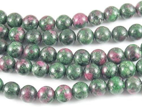 Round Gemstone Beads-Green Ruby Zoisite 8mm 15" strand (47)