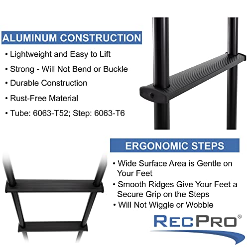 RecPro RV Bunk Ladder 60" Black or Silver Color Options Optional