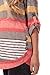 Evera Boutique Women's Striped 3/4 Sleeve Top (Medium, Coral)