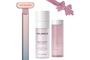 Solawave Red Light Therapy Starter Kit | Face Wand LED Device, Activating Serum, & Refill | Anti-Aging Tool for Depuffing, Under Eye Dark Circles, Reduces Appearance of Fine Lines, Lifts & Tones Neck