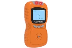 SOOGUARD H2S Monitor, Clip Single Gas H2S Monitor, 0~100ppm High-PrecisionH2S Gas Detector, Adjustable Alarm Range, 3 Alarm Modes, Explosion-Proof Safety, for Various Working environments (Orange)