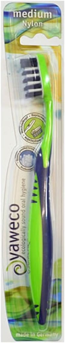 Yaweco 101020 Eco Toothbrush Nylon Medium, Assorted Colours, Multicolor