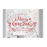 Promisen Merry Christmas DIY Wall Sticker,2019 Happy Year Home Wall Sticker Decor Girls Kids Living Room Bedroom (Red)