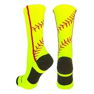 MadSportsStuff Softball Socks or Baseball Socks with stitches in crew length (multiple colors)