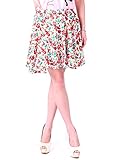 HDE Women's Spring Floral Print Stretch Waist Pleated A-Line Circle Skater Skirt