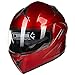ILM Motorcycle Helmets Modular Dual Visor Flip-up Full Face Street Bike Racing Helmet DOT 5 Colors Model 808 (L, Red)