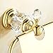 OWOFAN Toilet Paper Holder Wall Mount Solid Brass Crystal Deco Bathroom Paper Tissue Holder Storage Shelf Gold HK-40K