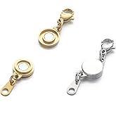 Zpsolution Stainless Steel Locking Magnetic Necklace Clasps and Closures, 18K Gold and Silver Plated Magnetic Clasps for Jewelry Making