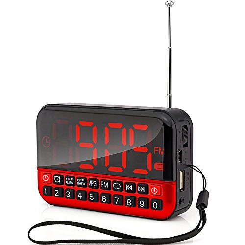 From USA ★ HeQiao Digital Radio Portable Clock Radios Loud Rechargeable