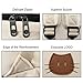 Moolecole Leather & Canvas Backpack School Bag Laptop Backpack with Cat's Ears Design,set with 1pc Wallet (Beige)