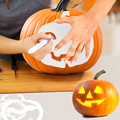 image for Mocoosy Halloween Stencils Template - DIY Pumpkins Stencils Set Kids P