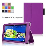 Case for Fire HD 6 - Elsse Premium Folio Case with Stand for Fire HD 6 (Oct, 2014 Release) - Purple