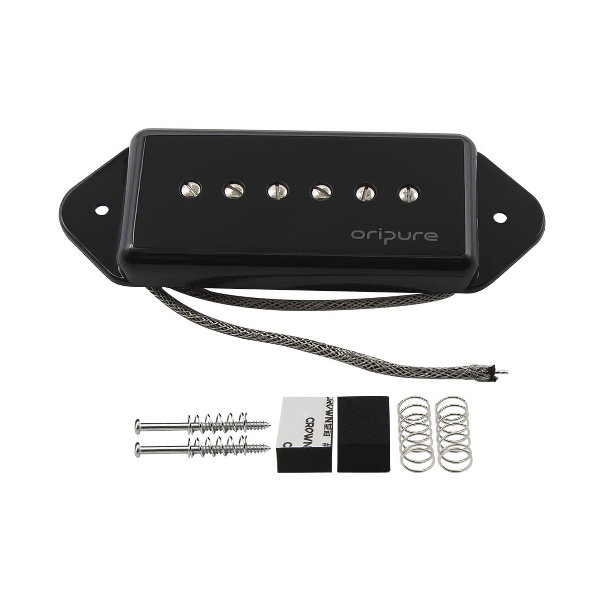 OriPure Vintage P90 Pickup 9.5K Dog Ear Soapbar Pickup Alnico 5 Single Coil Bridge Pickup, Black