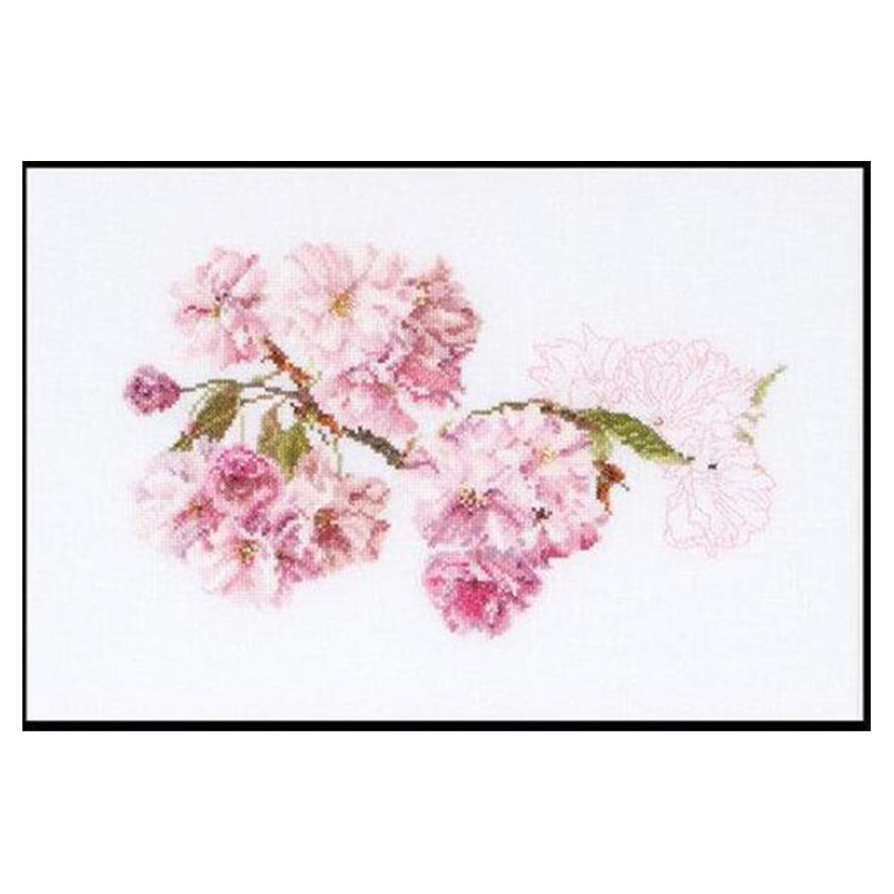 Thea Gouverneur Cross Stitch Kit, Prunus on Aida (18 Count), 30x20cm