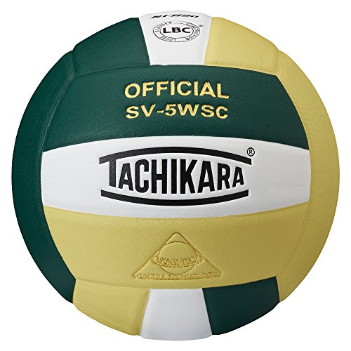 Tachikara Sensi-Tec Composite High Performance Volleyball (Dark Green/White/Vegas Gold)