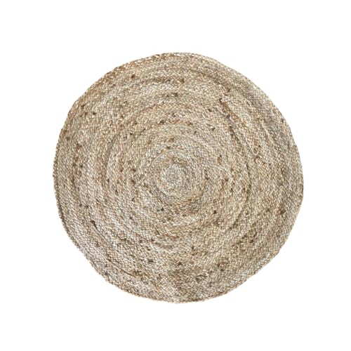 Tapete Juta Fibra Natural Feito a Mão Redondo Sala Quarto Entrada Decorativo Trançado Artesanal (Pequeno)
