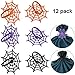 Boao 12 Pieces Halloween Spider Web Napkin Rings Set, Spooky Design Metal Napkin Holder for Halloween Costume Theme Party Supplies, Accessories, Table Decorations, 3 Colors