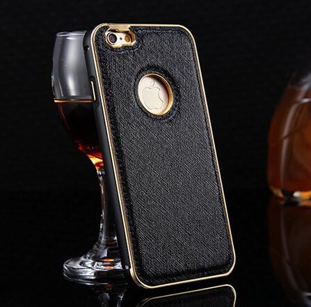 Amazon Iphone6 6s ケース アイフォンカバー アルミバンパー 本革 製 プレート 人気 Iphoneケース スマホカバー アイホンケース ブラック ケース カバー 通販