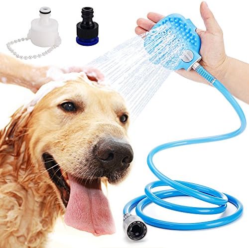 Pet Shower Sprayer, Pet Bathing Tool, Dog Shower 2 in 1 Functional Pet Tool Sprayer and Scrubber Indoor/Outdoor Use