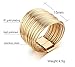 MEALGUET Gold Plated Stainless Steel 10 Multi Plain Bands Interlocked Stacked Ring for Women, Wide Statement Rings