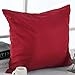 Deconovo Cushion Covers Home Decorative Hand Made Pillowcase Cushion Covers for Sofa 18 x 18 Inch No Pillow Insert Red