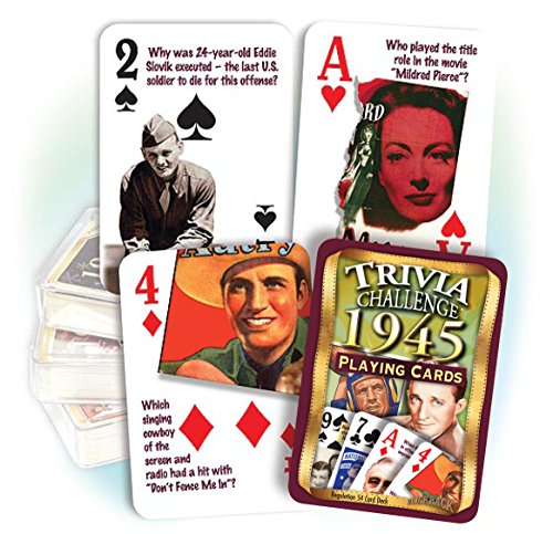 1945 Trivia Playing Cards 72nd Birthday or 72nd Anniversary 