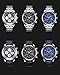 Men's Watches Blue Leather Chronograph Waterproof Watch Date Shows The Analog Star Sport Quartz Watch