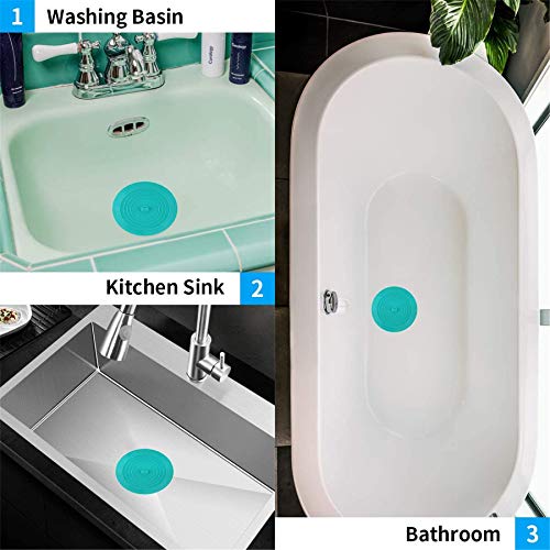 tifanso 2 Pack Tub Stopper, 6 inches Large Sink Stopper, Silicone Bathtub Stoppers Flat Bathtub