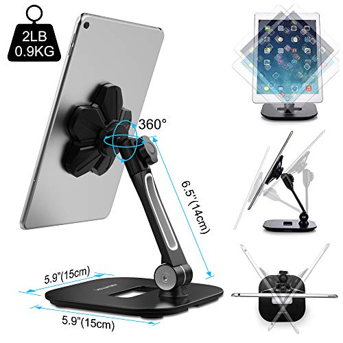 AboveTEK Sleek Tablet Stand, Aluminum iPad Cell Phone Stand w