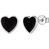 FindChic Hypoallergenic Sterling Silver Small Bar/Heart/Dot/Triangle/Butterfly/Lightning Studs Earrings Minimalist Geometric Jewelry Valentine Gifts for Women Men Girls, with Gift Box