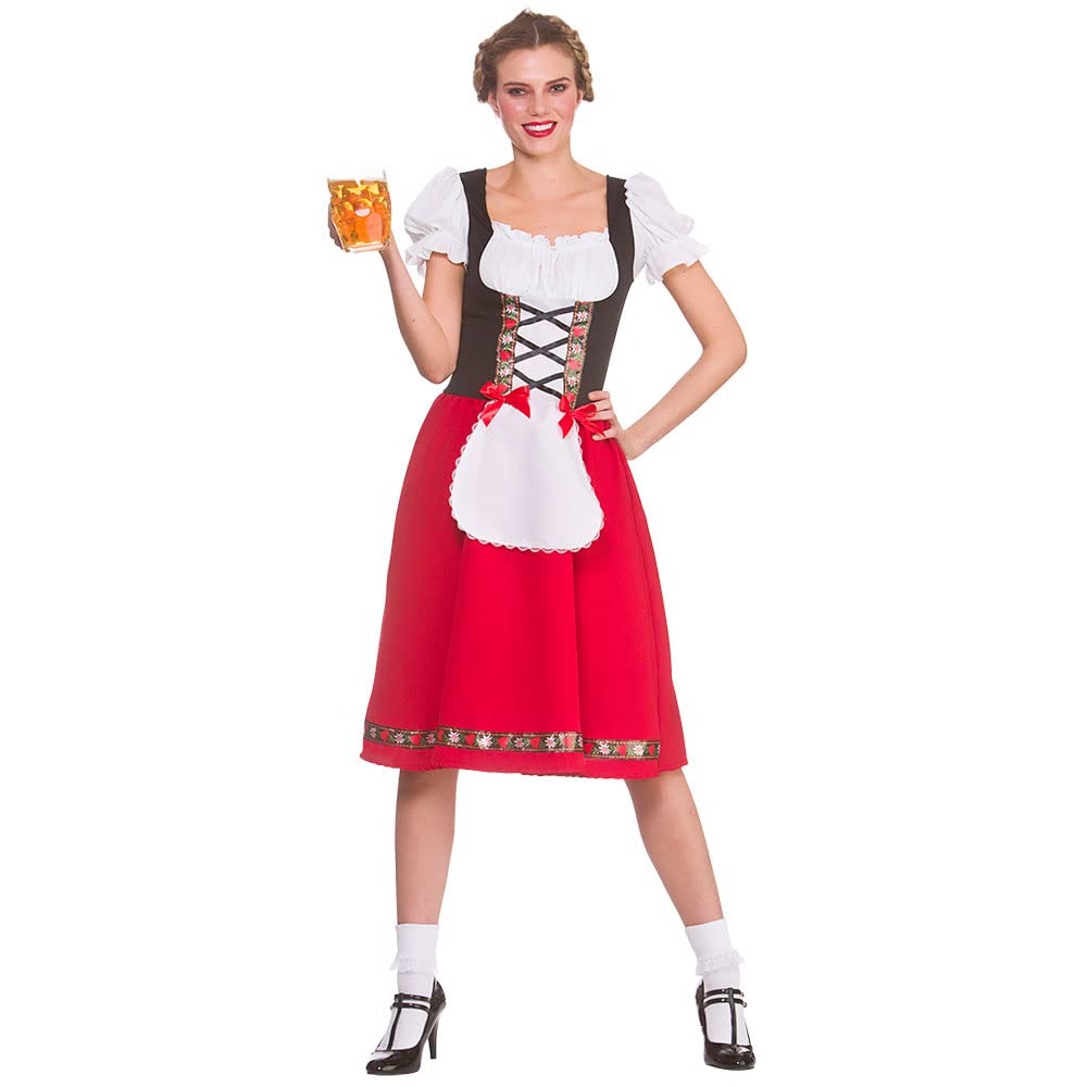 Wicked Costumes Womens Bavarian Beer Girl Costume – Oktoberfest Dirndl Fancy Dress German Festival Outfit - Small (UK 10-12)