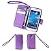 S4 Mini Case, Wisdompro Premium PU Leather 2-in-1 Protective Folio Flip Wallet Case with Credit Card Holder Slots and Wrist Lanyard for Samsung Galaxy S4 Mini (NOT S4 FIT) - Purple