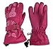 N'Ice Caps Kids Scroll Print Waterproof Thinsulate Insulated Winter Snow Gloves (Fuchsia/White, 3-4yrs)