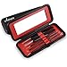 Blackhead Extractor- Aooeou Blackhead Remover Curved Blackhead Tweezers Pimple Extractor with Instructions for Acne Comedone Whitehead Blemish Zit Removal Tool Kit Red